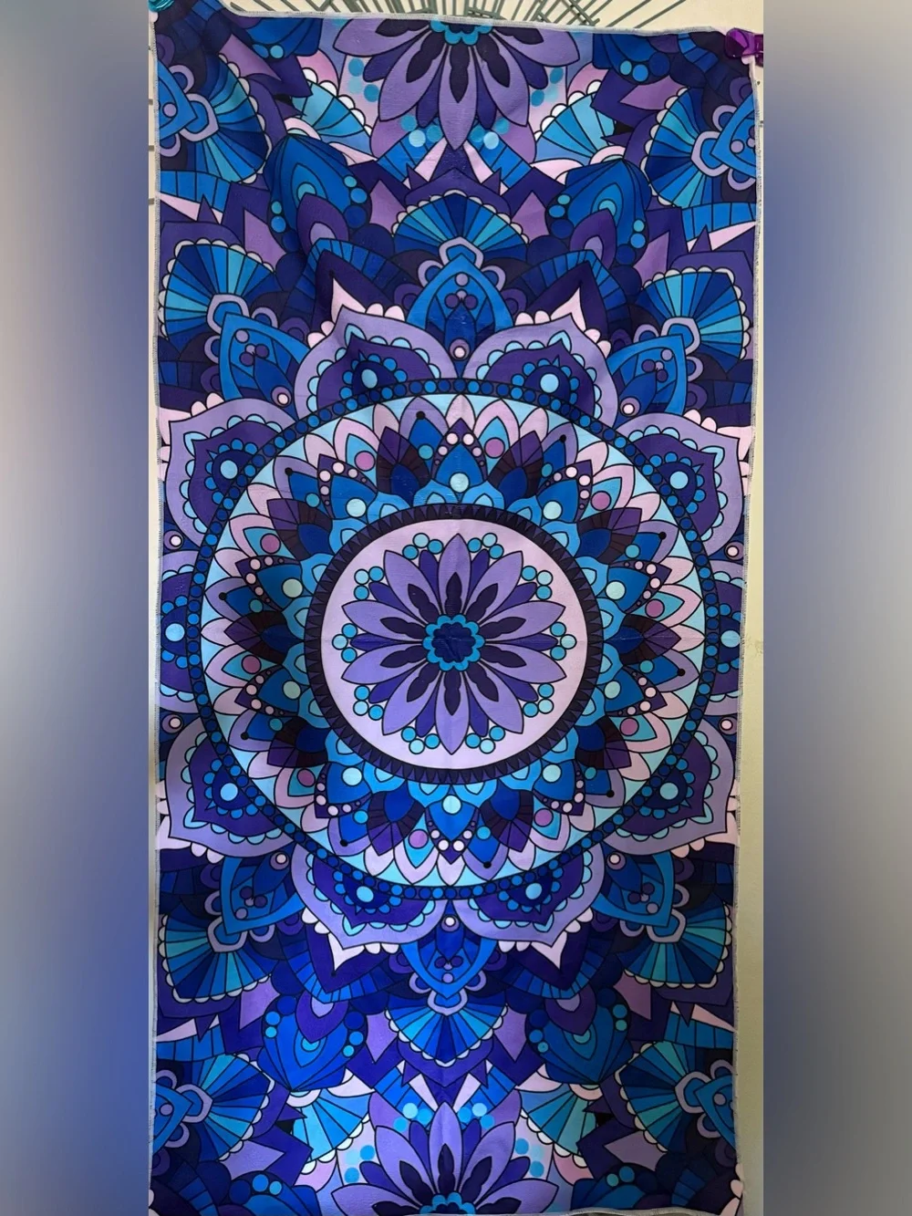 Blue & Purple Mandala beach towel